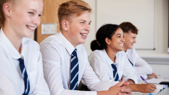 teenagers at school with ties on