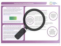 Screenshot of Tool 8 - Page 1 of 8.  A magnifying glass overlays page 1 of the resource. It shows several paragraph descriptions, video thumbnails and graphics.
