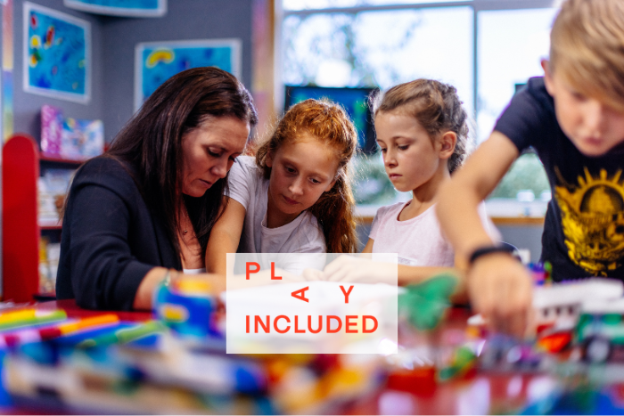Children playing Lego